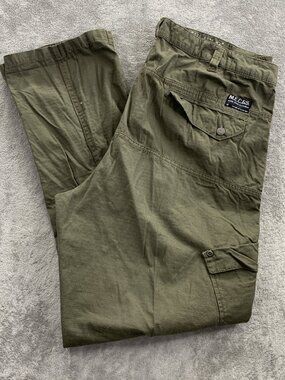 Marc Ecko Cut Sew Pants Mens 40x32” Straight Leg Utility Military Green Gorpcore